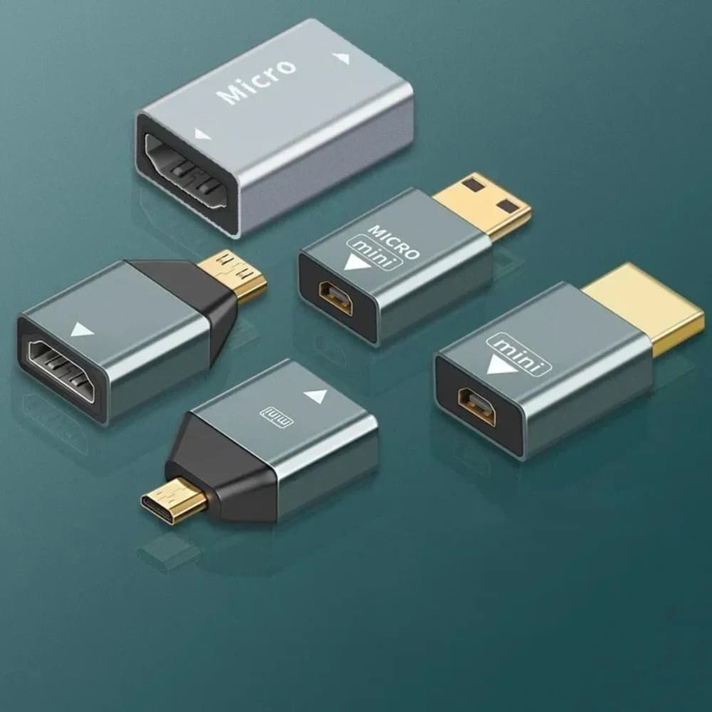 Adattatore Convertitore Mini Micro HDMI-Compatibile 4K 60Hz, Connettore Audio Video HD per Laptop, Scheda Grafica a Monitor TV