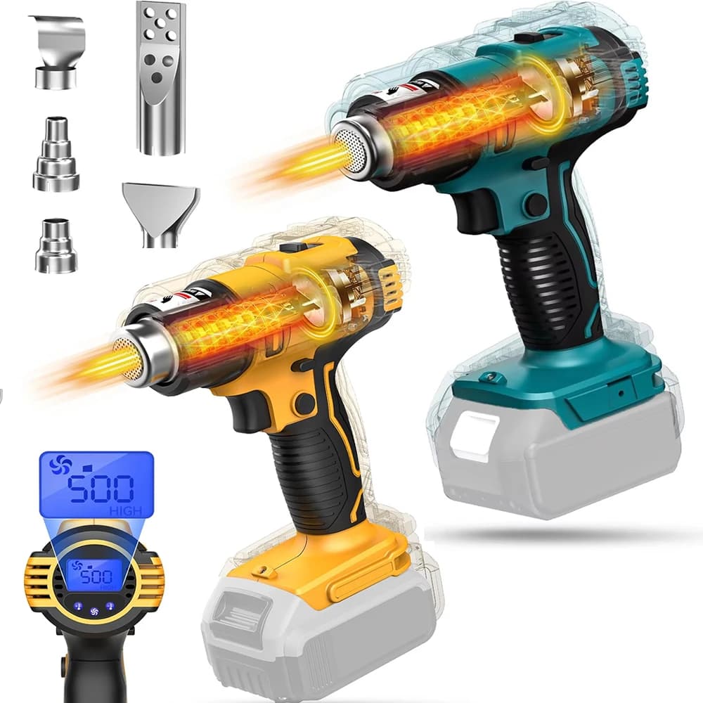 Pistola termica per saldatura a riscaldamento rapido 350 W con display digitale LCD per tubi termoretraibili, artigianato, resina epossidica per Makita/Dewalt