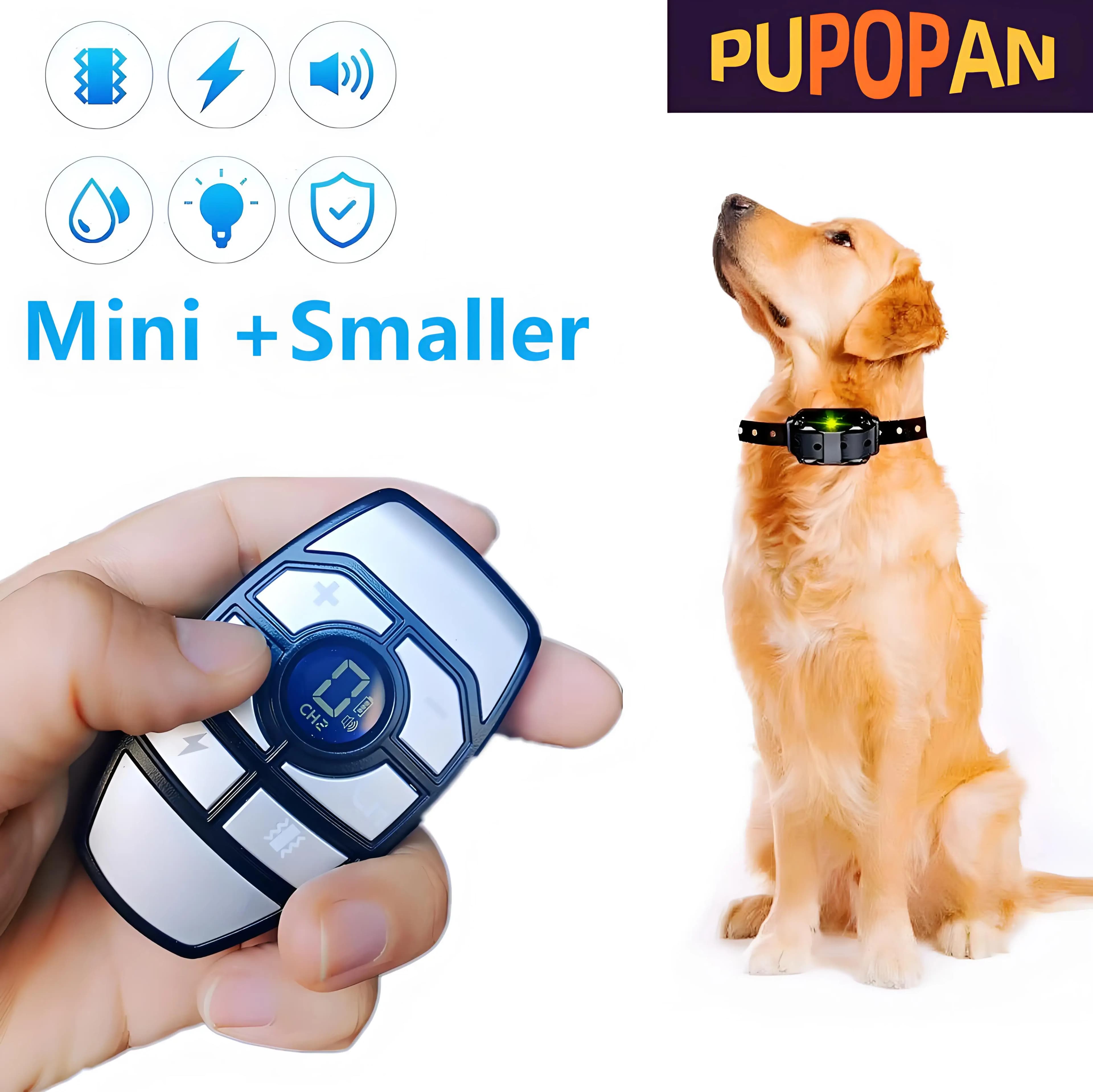 PuPoPan Collare di addestramento per cani LCD da 800 m/Tappo di corteccia per animali domestici con telecomando Collari di addestramento elettrici impermeabili per cani con segnale acustico/shock