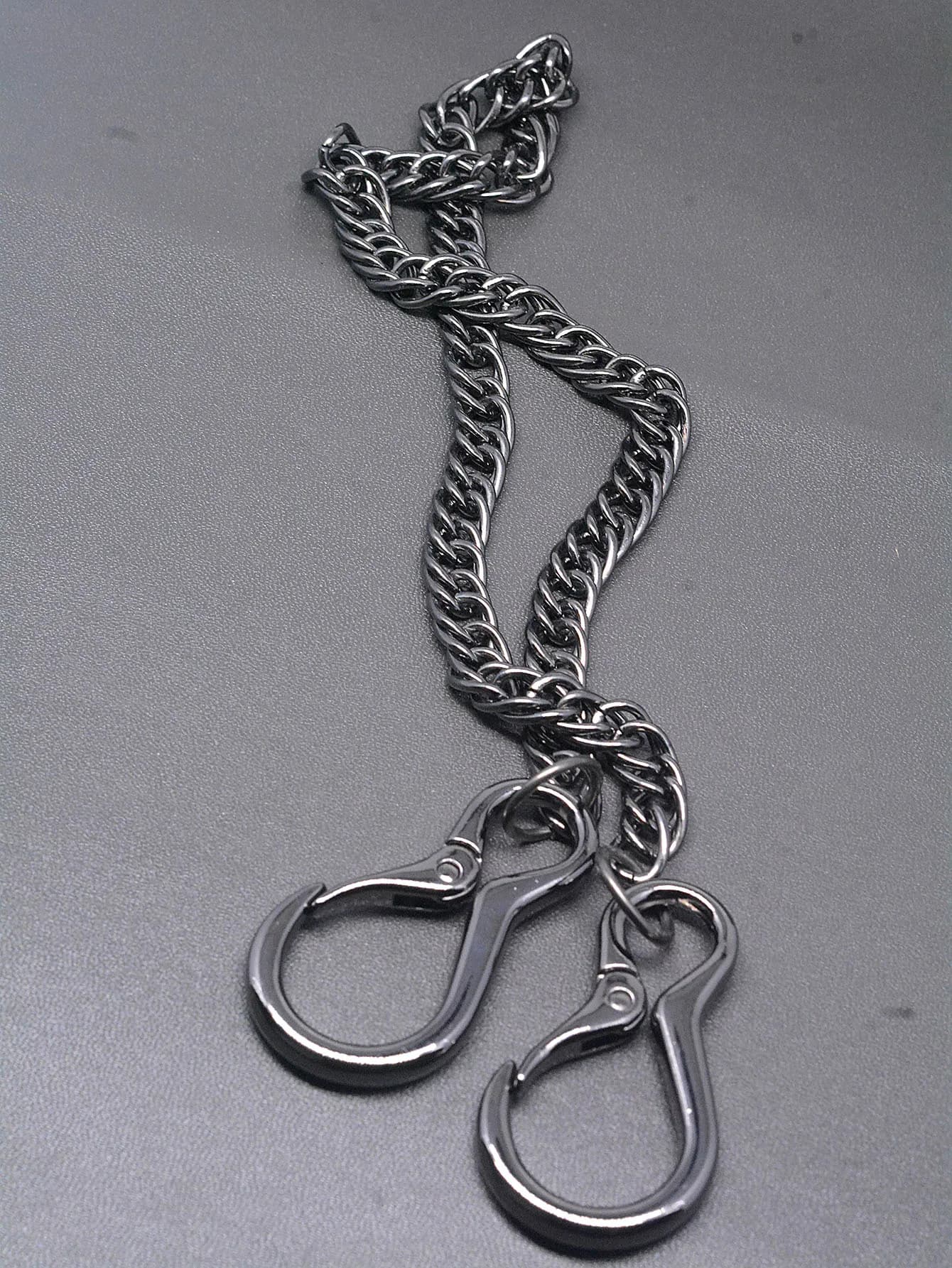 Portafoglio Hip pop da 23 pollici canna di fucile nero Jean Vita Dual Italia 60mm Gancio per cintura ovale Clip 10mm Nk Curl Catena EDC Regalo per un amico