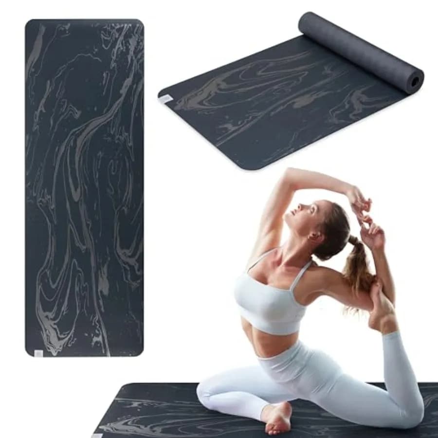 Tappetino Yoga Dry-Grip - Tappetino per Esercizi e Fitness Antiscivolo Spessore 5mm per Yoga Standard o Hot, Pilates e Allenamenti a Terra - Ammortizzato