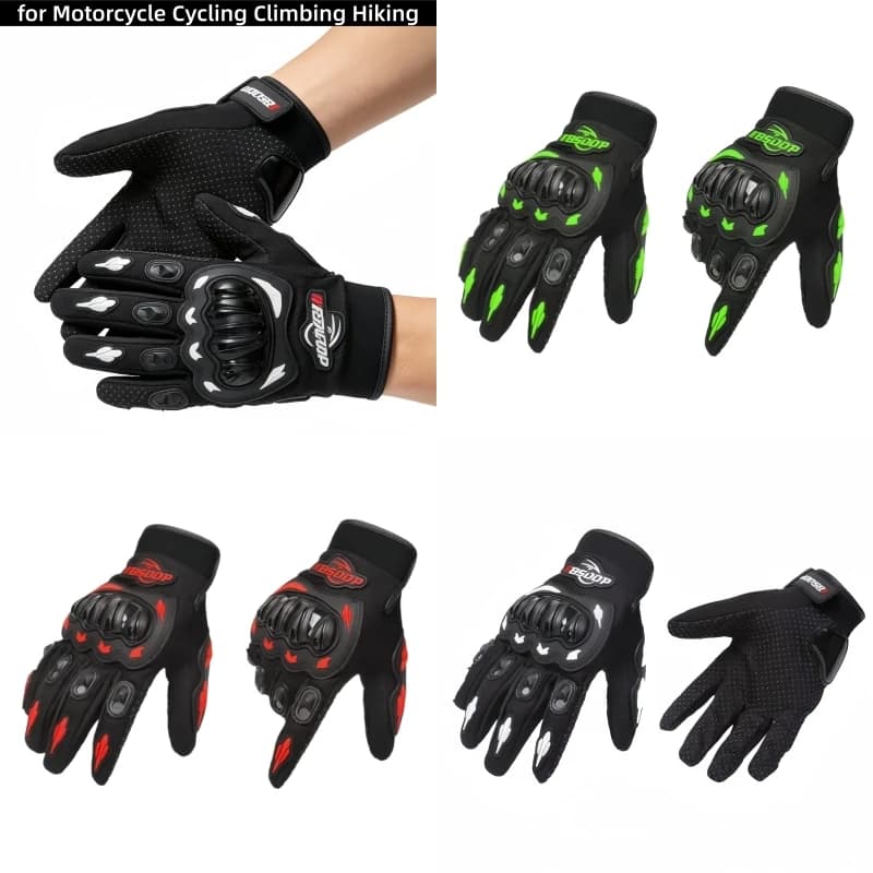 Guanti da Moto Antiscivolo, Antiurto, Protettivi, Ventilati, Mezze Dita, Corti, per Ciclismo, Arrampicata, Escursionismo