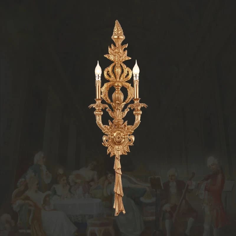 Lampada da Parete Empire Royal, Luce LED per Specchio da Bagno, Illuminazione Decorativa Classica in Ottone Invecchiato per Interni