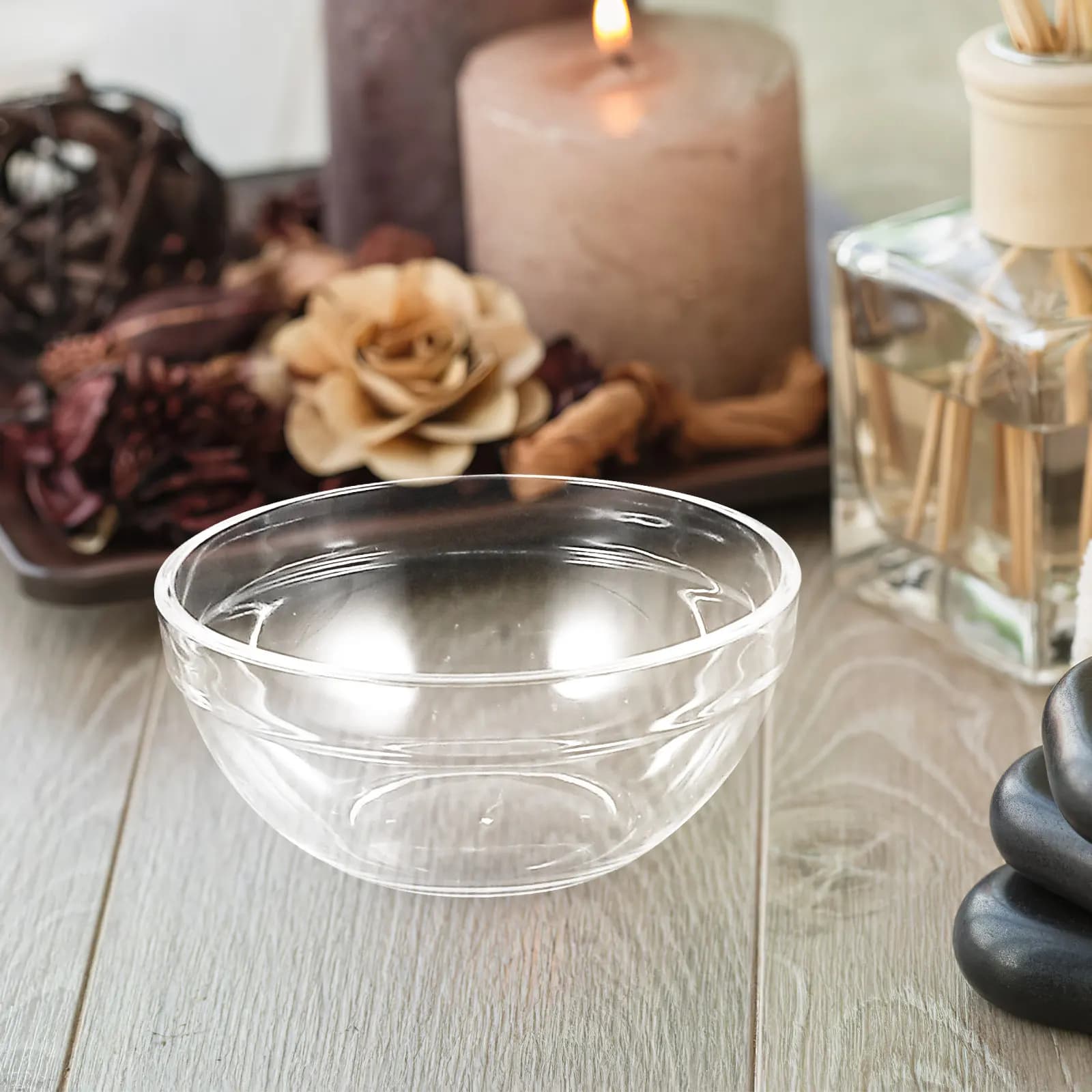 8Pcs Clear Acrylic Essential Oil Bowls Plastic Containers for Beauty Salon Home Massage Oil Storage Acrylic Bowl