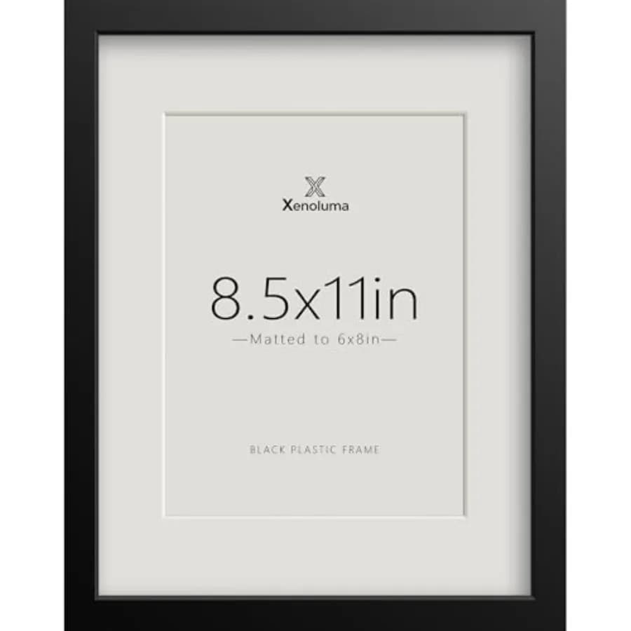 8.5 By 11 Picture Frame, Display Pictures 6x8 with Mat or 8.5 x 11 Without, Wall and Tabletop, Vertical Horizontal Display, Dip