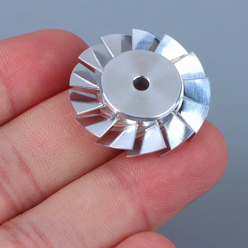 Parti durevoli dell'asciugacapelli girante della ventola in alluminio da 27mm accessorio per la riparazione della girante in alluminio ad alta precisione lavorato a CNC