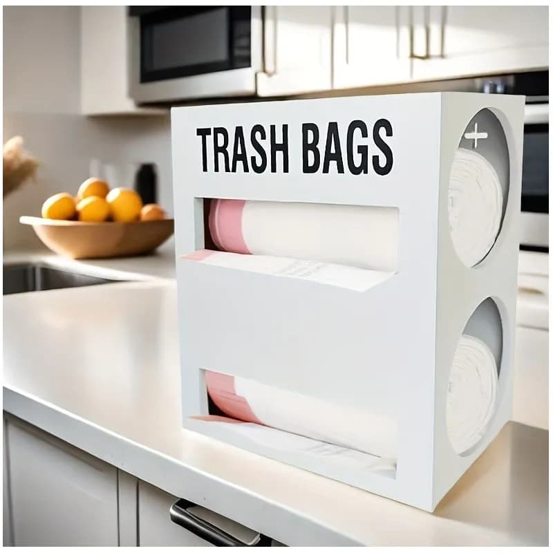 Large Double-Layer Wooden Trash Organizer – 2-in-1 Kitchen & Bathroom Storage Cabinet with Hanging Shelf | Space-Saving Design f
