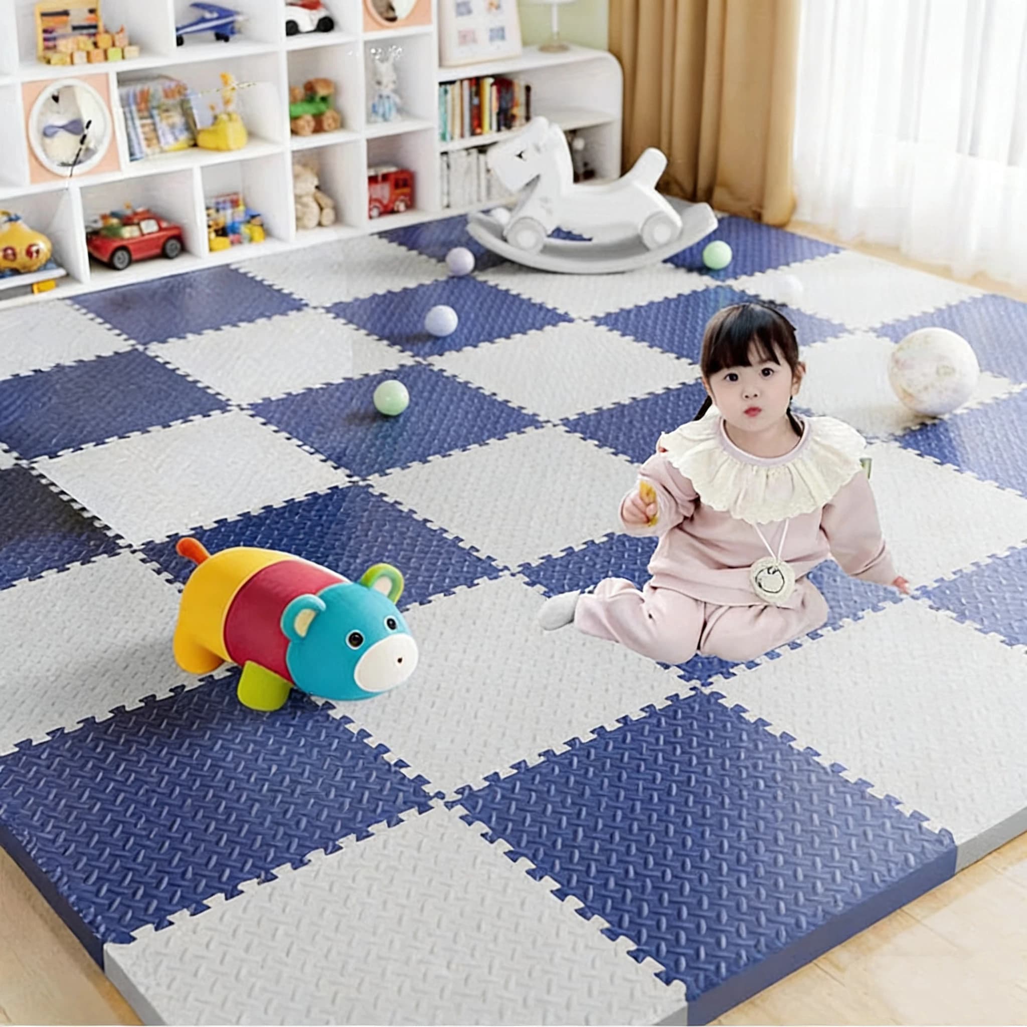 Baby Play Mat Puzzle Mat 8pcs-16pcs Foam Kids Interlocking Exercise Tiles Rugs Floor Tiles Toy Carpet Soft Carpet 30*30*1cm