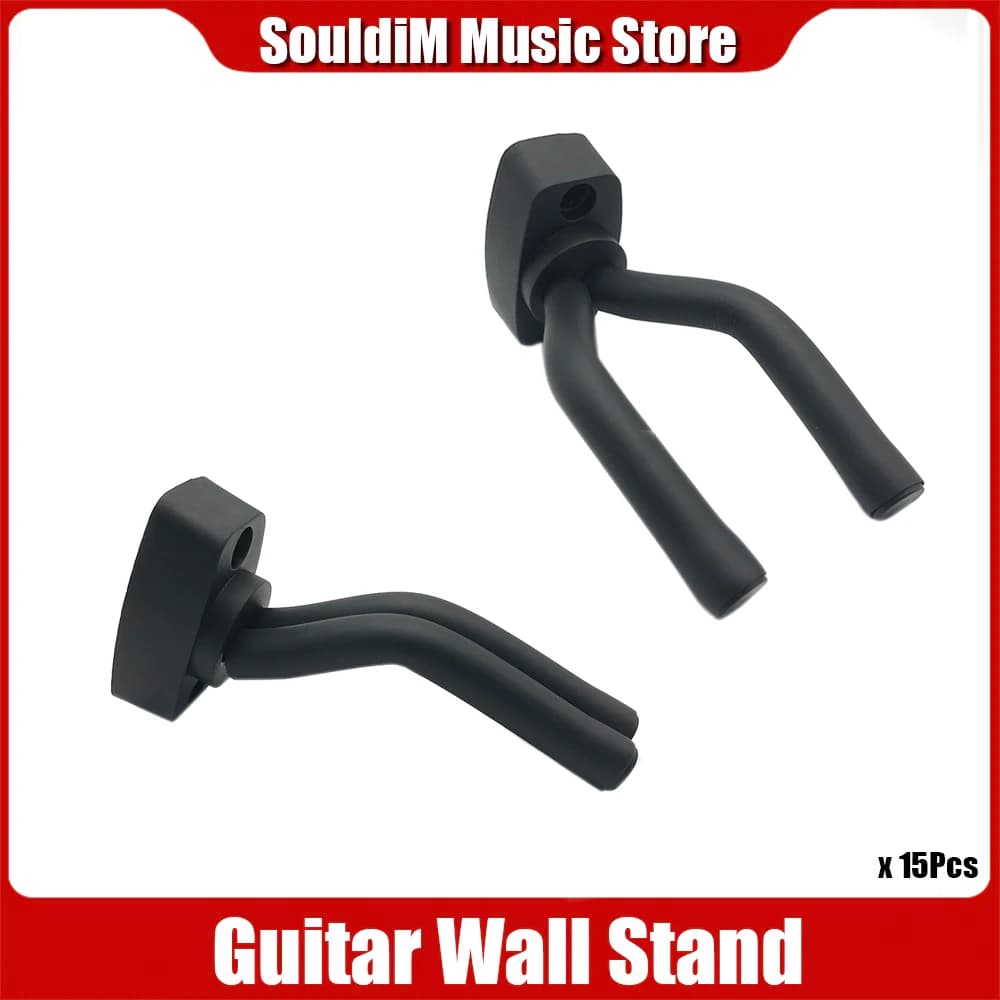 15Set Supporto per gancio per montaggio a parete per supporto per chitarra in legno Erhu Hanger Staffa da parete per ukulele nera