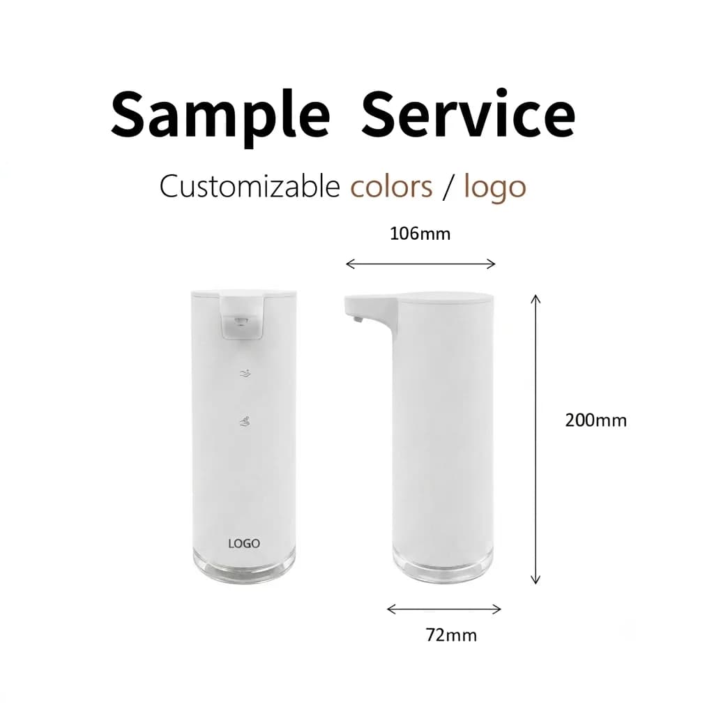 300ml IPX5 USB Rechargeable Metal Touchless Foam Soap Dispenser, Lithium Battery Desktop Household Appliance