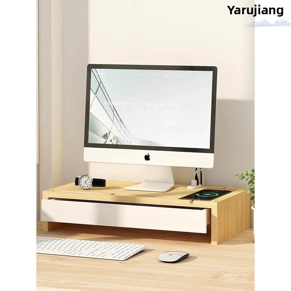 Desktop Computer Monitor Riser Stand Office Desktop Notebook Elevation Base Multi-Functional Storage Organizer Holder