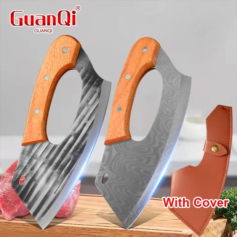 Hand Forged Chef Knife Stainless Steel Butcher Boning Knife Wooden Handle Sharp Meat Cleaver Chopping Vegetables Kitchen Tools