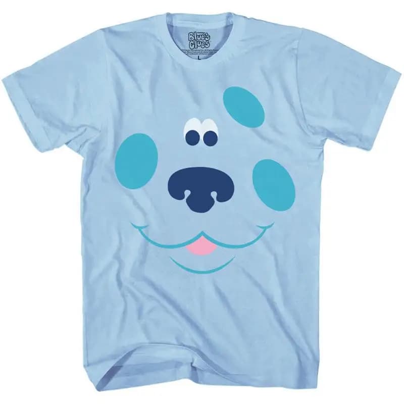 T-shirt with blue face blue indexes