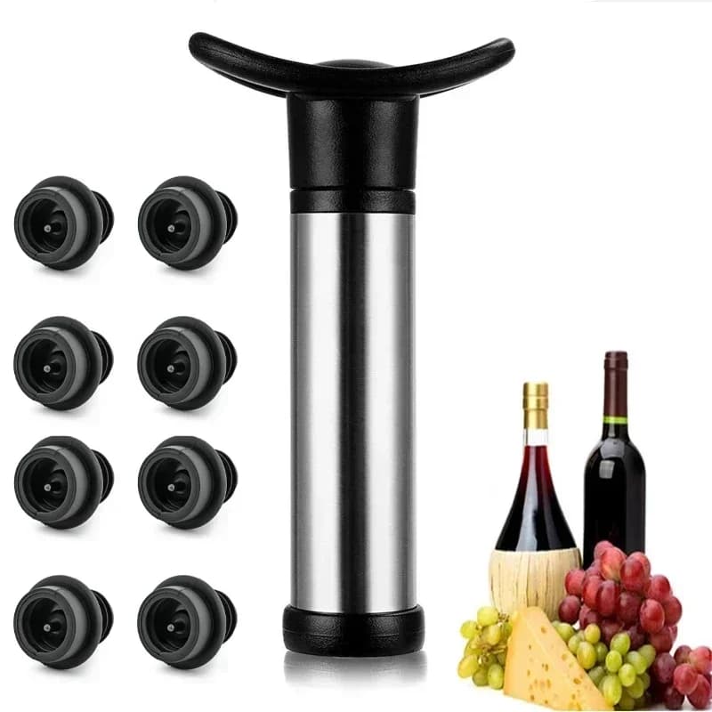 Vacuum Wine Pump Kit With Open Wine Sheets Wine Preserver Tapes Wine Conservator Taps Sealing Preserver Bottle For Beverage Silicone Caps