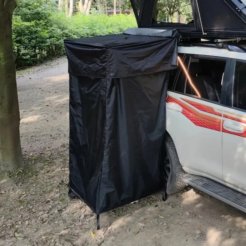 2026 Hot Sale Outdoor Camping Shower Tent 420D Oxford Waterproof Roof Awning for Car Side Shower Roof Rack Use Four-Season