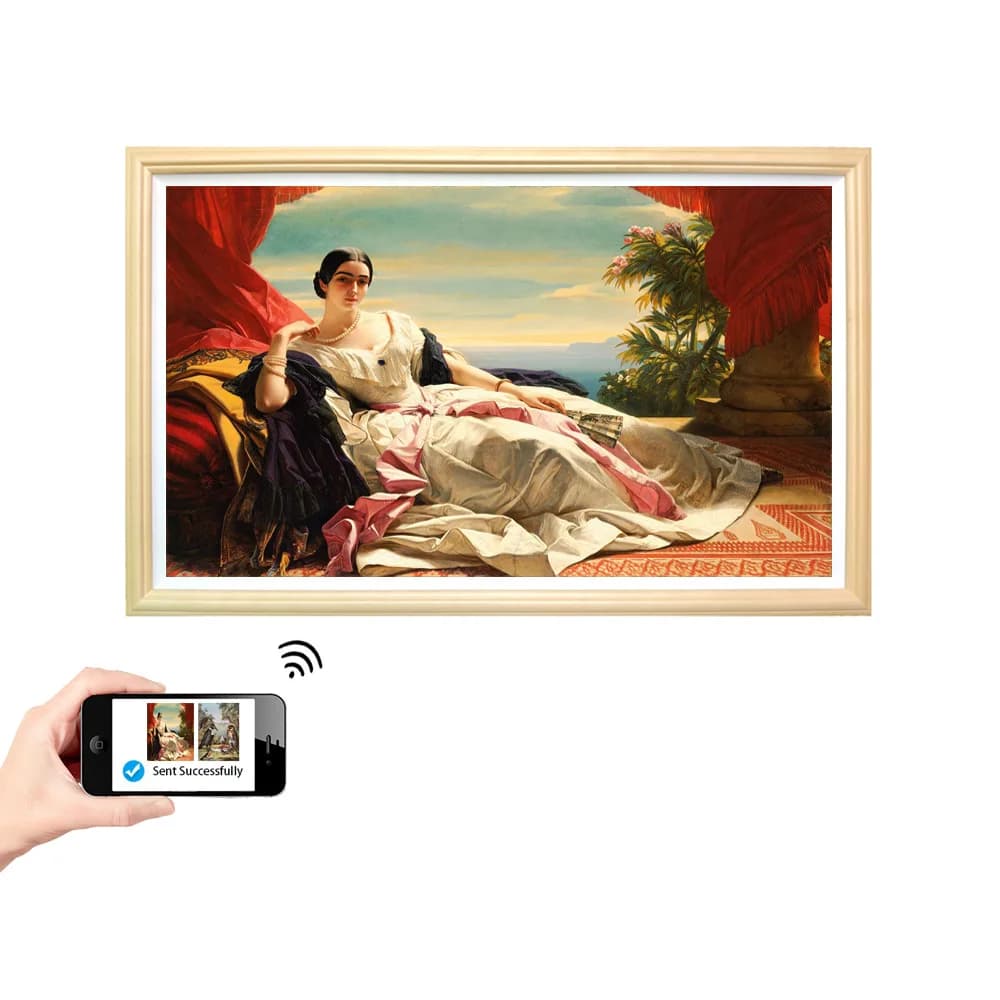 UHD Cornice per foto digitale in legno da 55 pollici LCD LED Display per segnaletica pubblicitaria Monitor Android WIFI con cornice in legno