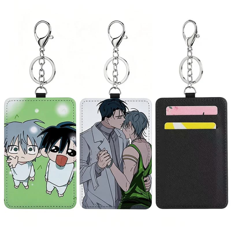 Anime Alien Stage Card Holder with Keychain Student Meal Cards Credit Wallet Transportation Card Set IVAN TILL Keyring Pendant