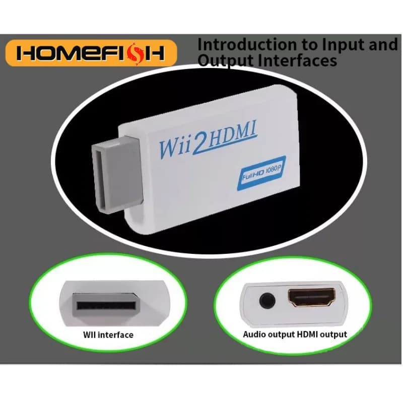 Wii to HD Converter - Digital Adapter for HDTV/monitor, compatible with 480p to 1080p/720p (not compatible with Wii Mini)