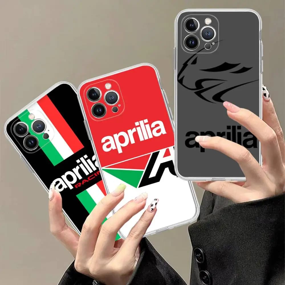 Cover Morbida Personalizzabile DIY Cool A-Aprilia Racing per iPhone 17 16 15 14 13 12 11 Pro Max Plus