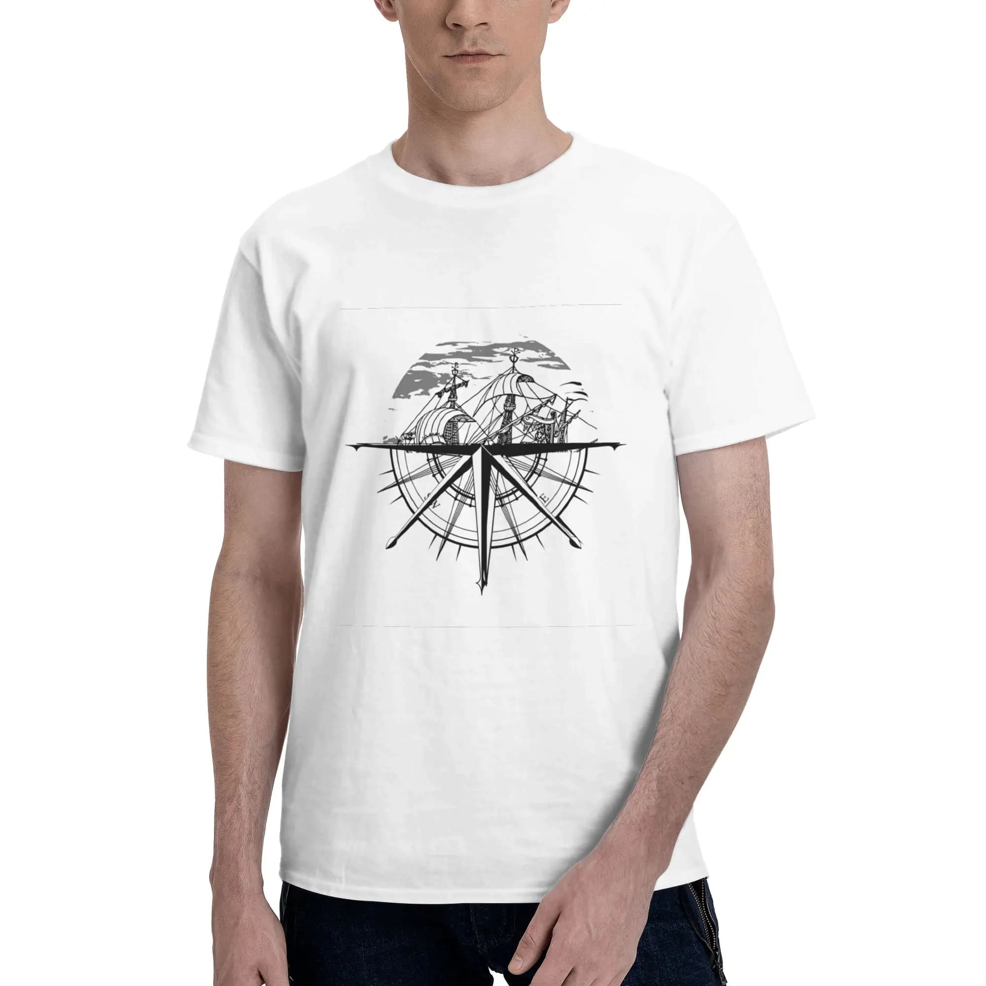 Bussola nautica Capitano Anchor Boat 100% cotone T-shirt da uomo Moda T-shirt da uomo Girocollo Manica corta S-6XL