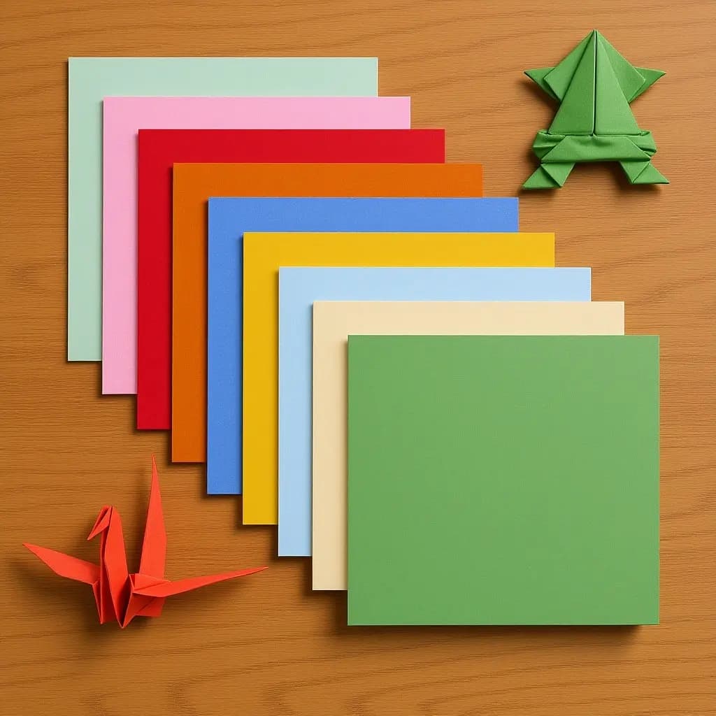 100 Sheets Square Origami Sheets Colorful Set 10 Unique Pastel Tones Heavyweight Wood Pulp Paper Easy Folding for Crafts