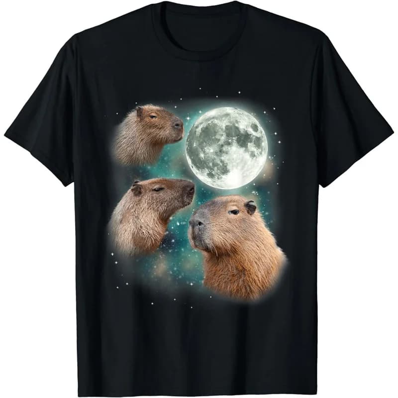 3D Stampato Divertente Capybara T Shirt Per Gli Uomini Modello Retro T-Shirt Estate Casual Moda Allentato T-Shirt Girocollo Magliette e camicette Streetwear