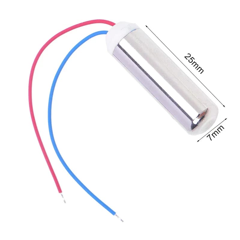 18000 rpm DC motor 7x25mm with integrated vibration, waterproof, for electrical brushes and toys