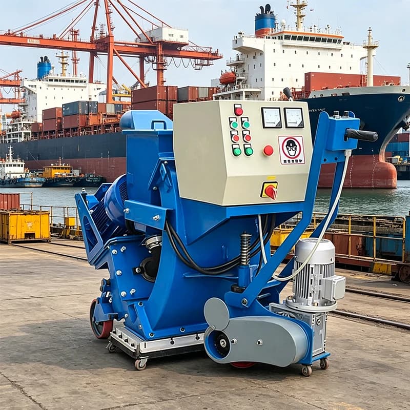 Portable 850mm Walk Behind Shot Blasting Equipment For Steel Structure Rust Removal Surface Cleaner With Vacuum Dust Collector