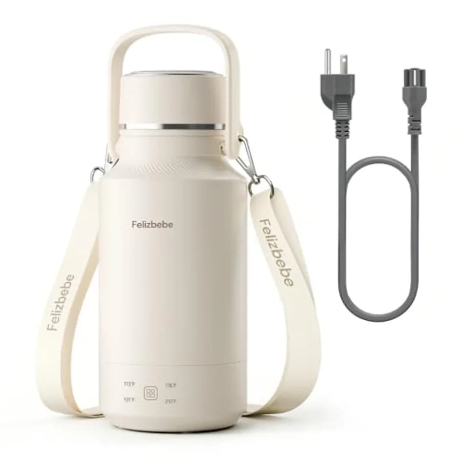 Bollitore Elettrico Portatile da 1000ml/33.8 Oz, Bollitore da Viaggio in Acciaio Inox 304, 4 Impostazioni di Temperatura con Mantenimento del Calore, 600W