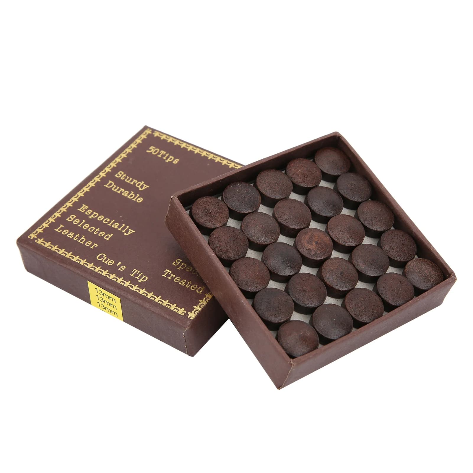 13MM 50 pz/scatola nove punte per stecca da biliardo punte per stecca da biliardo accessori da biliardo di ricambio