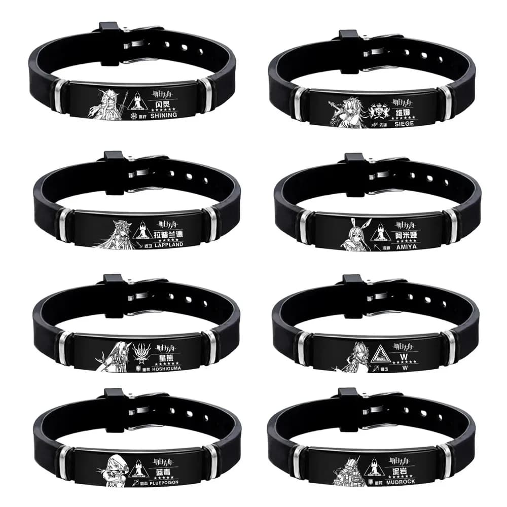 Bracciali Arknights braccialetti in Silicone in acciaio al titanio Ladies Anime Jewellery Skadi The corruting Heart Couples Fashion