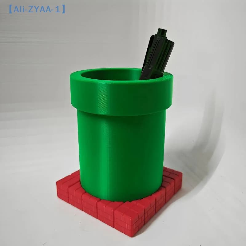 【ZYAA-1】Modello di stampa 3D Piranha Water Pipe, Portapenne e Contenitore per Oggetti, Ornamento a forma di Tubo Idraulico, Modello Cartoon di Tubo Idraulico di Tendenza