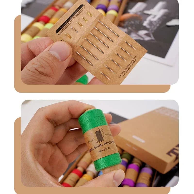 Set di 402 Rocchetti di Filo per Cucito Domestico, Filo Colorato per Cucito a Mano e Macchina da Cucire, per Riparazioni di Abbigliamento e Artigianato, con Aghi Inclusi