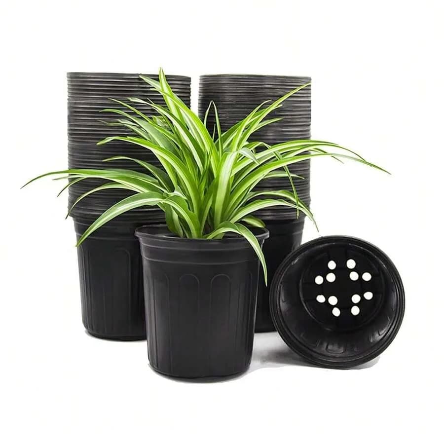 Confezione da 50 vasi flessibili da 1 gallone per piante e fiori, contenitori in plastica morbida e spessa per la germinazione di semi, succulente e piantine
