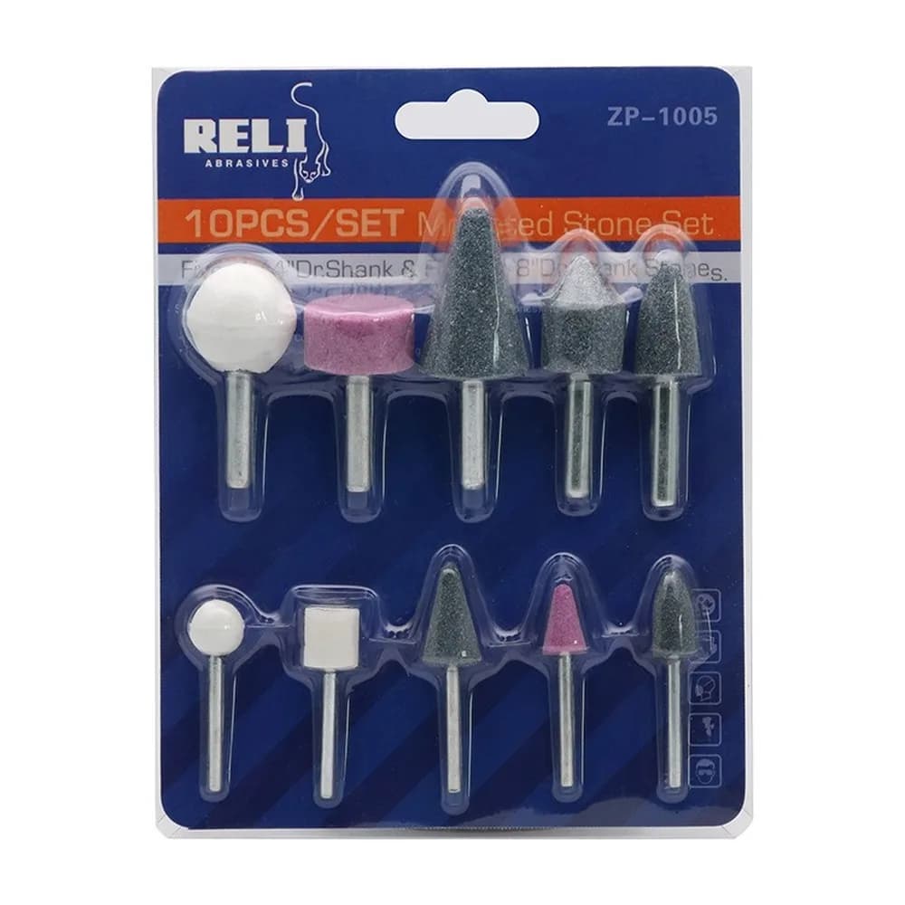 Set of 10 tips for nail cutter for manicure, silicone, diamond, metal, for gel and nail removal, for pedicure