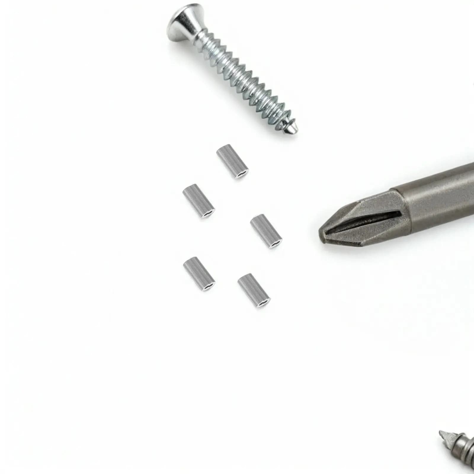 500Pcs Double Hole Aluminum Crimp Sleeves Stable Wire Rope Ferrules Metal Cable Loop Clamps for Marine Construction Industrial