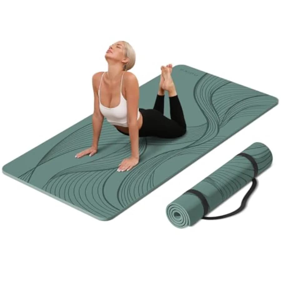 Tappetino da yoga grande - 72'x36'x0.4' extra largo e spesso, comodo, antiscivolo - Ideale per tutti i tipi di pavimento per stretching, yoga