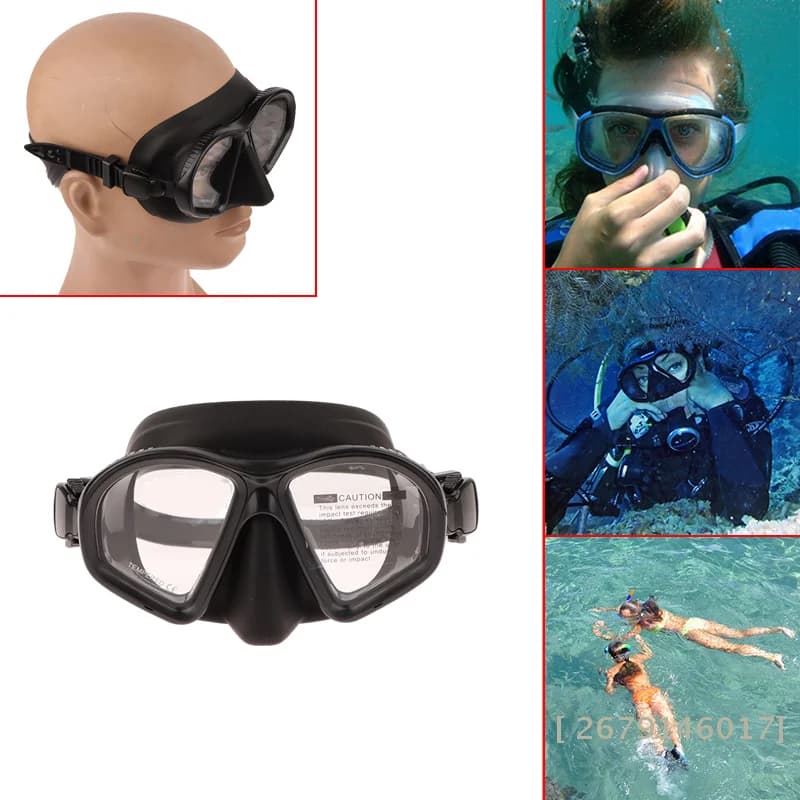 【YY26】Maschera Subacquea con Lenti Ottiche, Occhiali da Immersione in Vetro Temperato, Guarnizione in Silicone, Occhiali da Nuoto Subacqueo