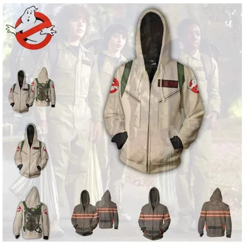 NUOVO Con Cappuccio Da Uomo Ghostbusters SPENGLER 3D Stampato Felpe Costume Casual Con Cappuccio Cerniera Giacca Mimetica Cosplay Felpa Con Cappuccio