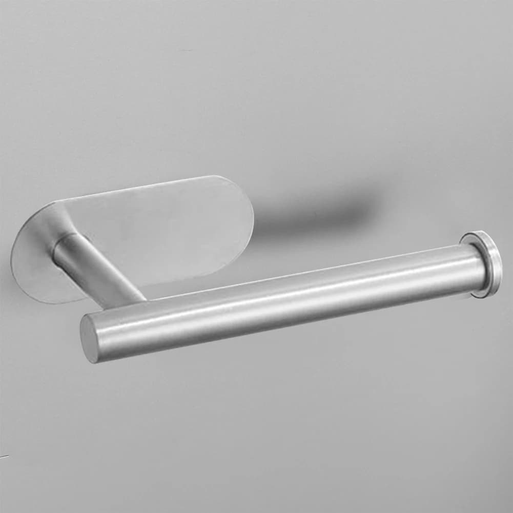 Portarotolo da Parete con Mensola, Senza Foratura, Antiruggine, in Acciaio Inox, Accessori per il Bagno
