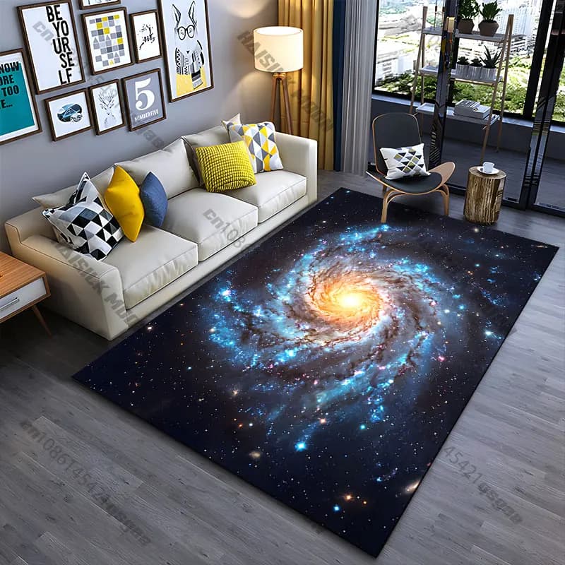 Cosmic spiral galaxy light carpet Yoga living room room decor children's crawling mat doormat area rug games mat