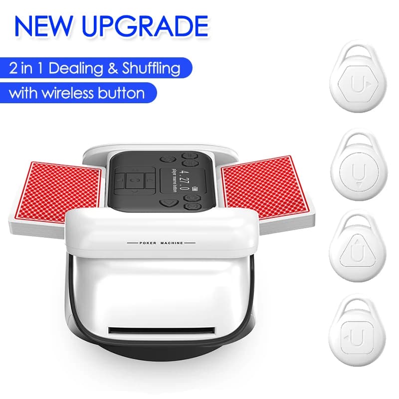 360 ° poker tool with machine to mix automatic rotating card with 4 pcs wireless buttons Distributor poker card mixer 2 in 1