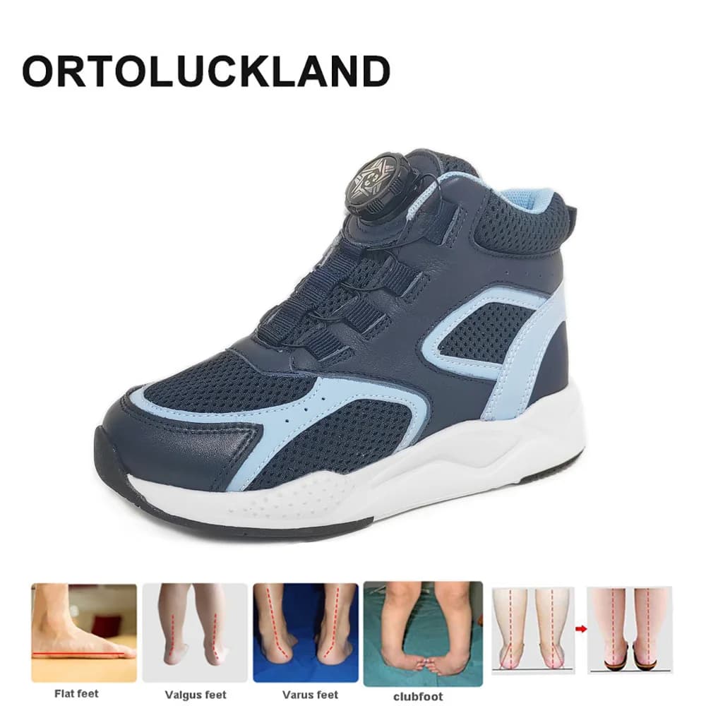 Ortoluckland Scarpe da ginnastica per bambini Scarpe sportive ortopediche per bambini Autunno Inverno Stivali con soletta di supporto per arco con cinturino speciale per ragazzi