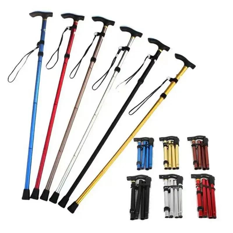 Hiking and Mountaineering Stick, Five Telescopic Sections, Travel Sticks for Climbing and Sports in Aluminium Alloy