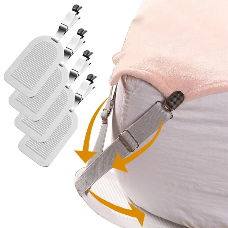 Adjustable 1/2-piece non-slip sheet clip - Invisible closure with secure grip, trackless design - Durable 7.8X4,7 inch PP material