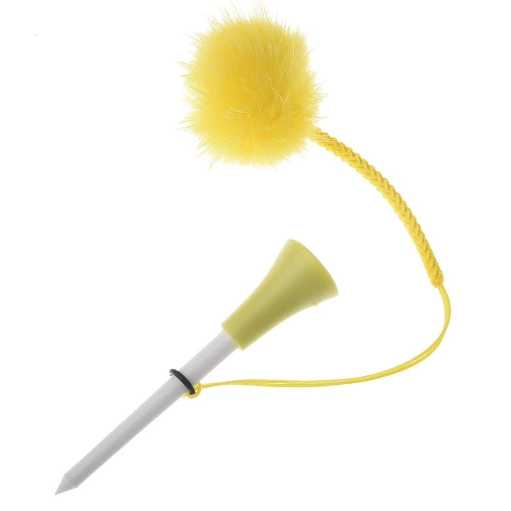 1Pcs Golf Rubber Tees With 4cm Imitation Mink Fur Plush Balls&Handmade Rope Prevent loss Different Colors Golf Ball Holder