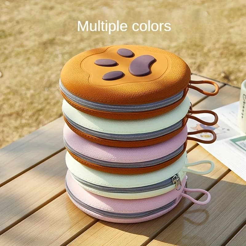 Ciotola Doppia Pieghevole in Silicone per Animali Domestici, Design 2-in-1 per Cibo e Acqua, Portatile, Leggera, Facile da Pulire, per Viaggi, Passeggiate e Addestramento all'Aperto