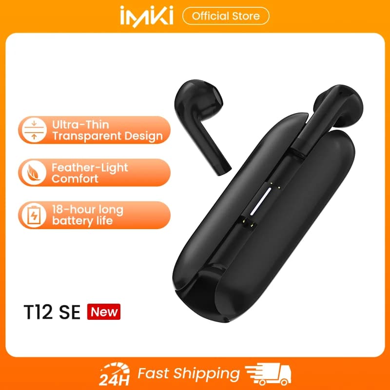Auricolari IMIKI T12SE Supporto Bluetooth AAC SBC Batteria a lunga durata BT V5.3 Scivolo rapido per aprire gli auricolari