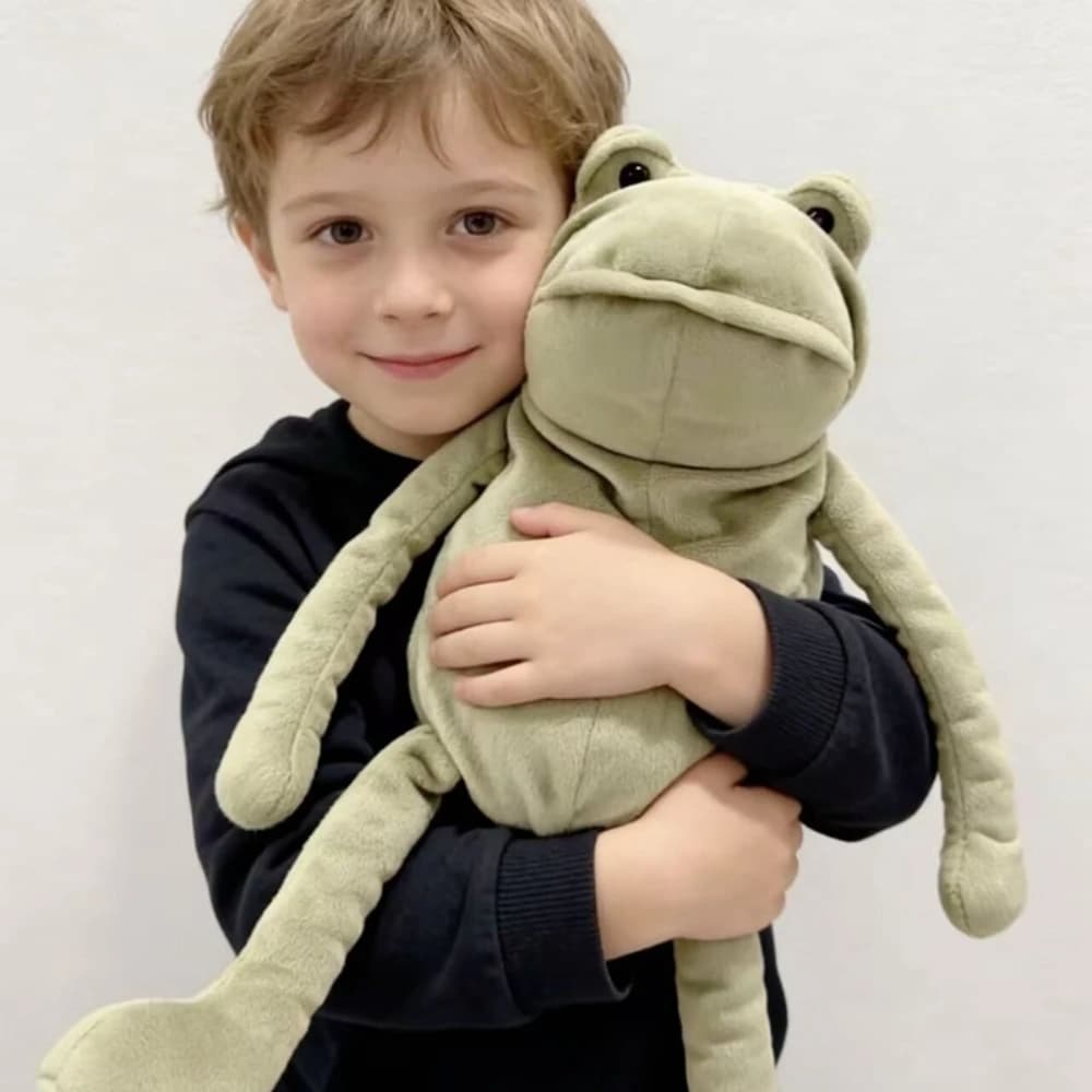 Peluche a forma di simpatico rana verde triste da 33 cm, morbido peluche imbottito, cuscino kawaii per la decorazione della cameretta dei bambini, regalo di compleanno per bambini e bambine