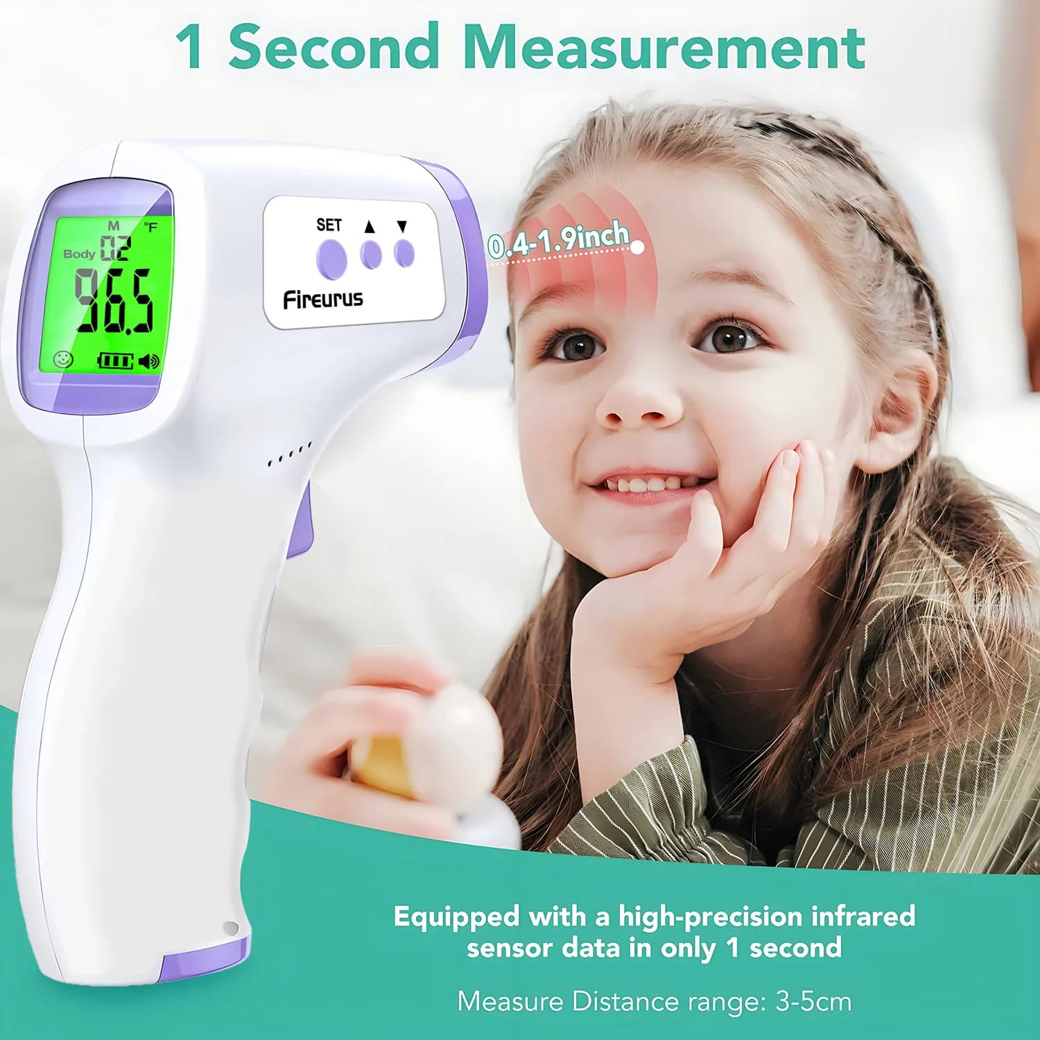 Termometro digitale medico per bambini e adulti, dispositivo per la temperatura corporea a infrarossi senza contatto, strumento per la misurazione della febbre